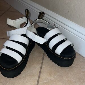 Dr. Martens Black and White Chunky Platform Sandals